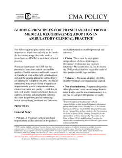 Guiding principles for physician electronic medical records (EMR)
