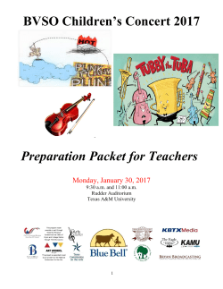 This Year`s Teacher Prep Packet - Brazos Valley Symphony Orchestra