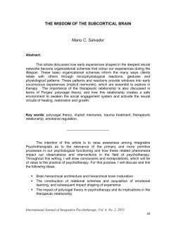 THE WISDOM OF THE SUBCORTICAL BRAIN Mario C. Salvador
