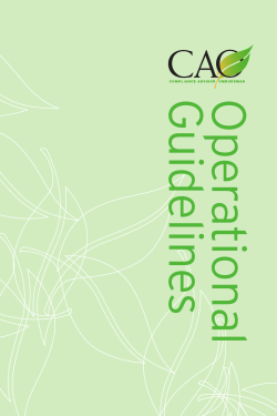 CAO Operational Guidelines - Compliance Advisor Ombudsman
