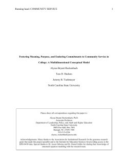 Fostering Meaning, Purpose, and Enduring Commitments