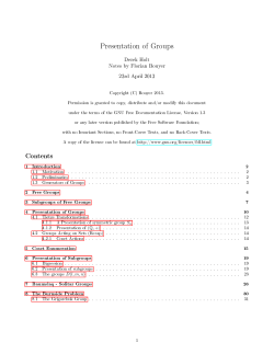 Presentation of Groups