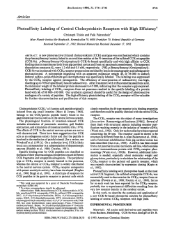 Articles Photoaffinity Labeling of Central Cholecystokinin Receptors