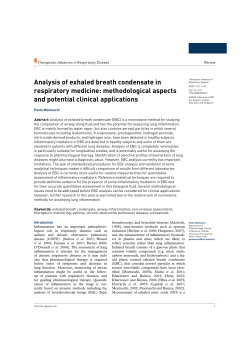Analysis of exhaled breath condensate in respiratory medicine