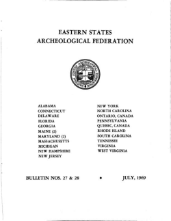 EASTERN STATES ARCHEOLOGICAL FEDERATION