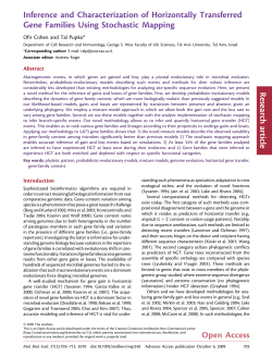 Inference and Characterization of Horizontally Transferred Gene