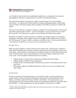 Fact Sheet for Students Considering Sexual Harassment Complaints