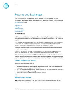 Returns and Exchanges