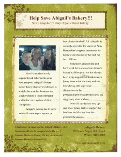 Help Save Abigail`s Bakery!!!