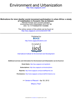 slum dweller social movement participation