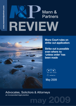 may 2009 Manx Court rules on strike out application