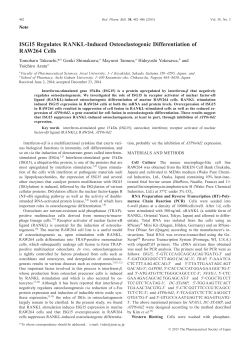 ISG15 Regulates RANKL-Induced Osteoclastogenic Differentiation