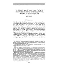 THE INTERSECTION OF THE FOURTH AND FIFTH AMENDMENTS