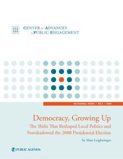 Democracy, Growing Up