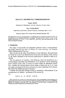 EQUALLY DISTRIBUTED CORRESPONDENCES 1