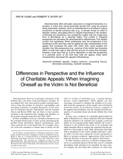 Differences in Perspective and the Influence of Charitable Appeals