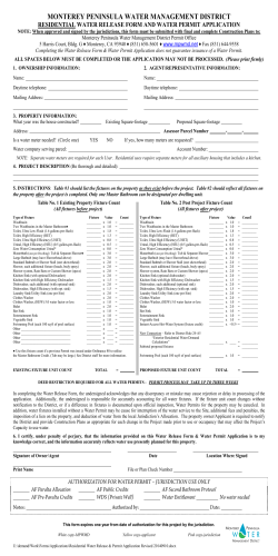 Residential MPWMD Water Release Form