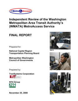 Independent Review of the Washington Metropolitan Area Transit