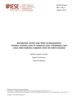 integrating justice and trust in management control systems