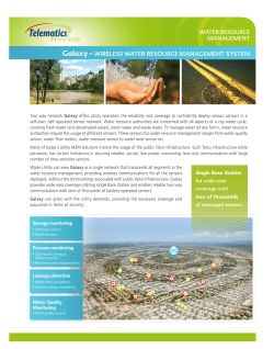 Galaxy - WIRELESS WATER RESOURCE MANAGEMENT SYSTEM