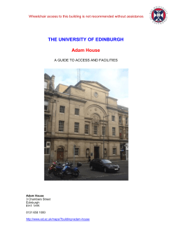 THE UNIVERSITY OF EDINBURGH. Adam House.