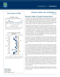HOUSING TRENDS AND AFFORDABILITY Recession weighs on