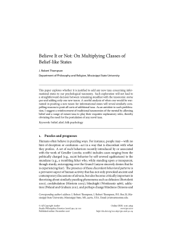 Believe It or Not: On Multiplying Classes of Belief-like States