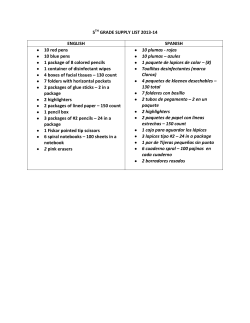 5TH GRADE SUPPLY LIST 2013-14 ENGLISH SPANISH 10 red