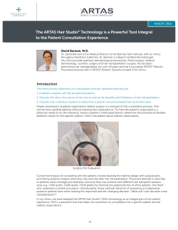 The ARTAS Hair Studio&reg; Technology is a Powerful Tool Integral to