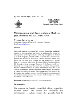 Buck in Jack London`s The Call of the Wild Yvonne Iden Ngwa