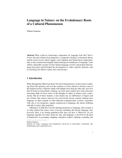 Language in Nature: on the Evolutionary Roots of a Cultural