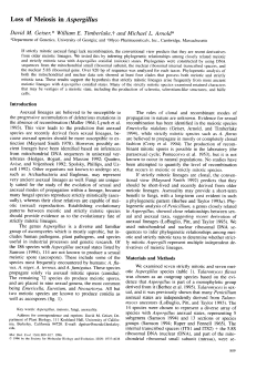 Loss of Meiosis in Aspergillus