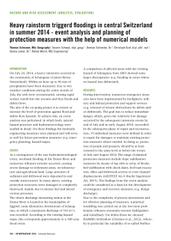 Heavy rainstorm triggerd floodings in central Switzerland in summer