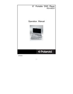 8&rdquo; Portable DVD Player Operation Manual
