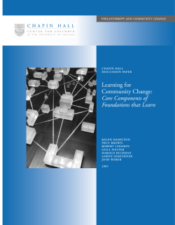 Learning for Community Change: Core Components of Foundations