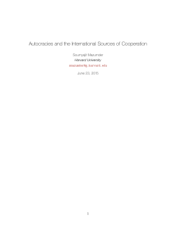 Autocracies and the International Sources of Cooperation