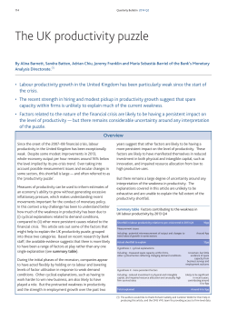 The UK productivity puzzle