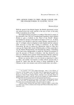 KING ARTHUR COMES TO TIBET: FRANK LUDLOW AND THE