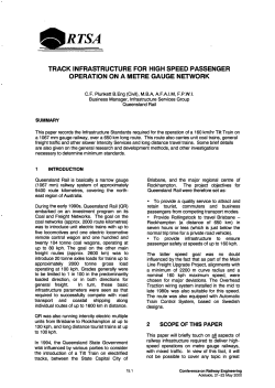 track infrastructure for high speed passenger operation on a metre