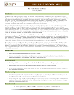 Motivation for Godliness