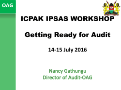 ICPAK IPSAS WORKSHOP Getting Ready for Audit