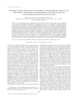 historical isolation, range expansion, and secondary contact of two