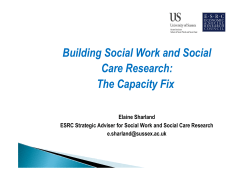 Building Social Work and Social Care Research: The Capacity