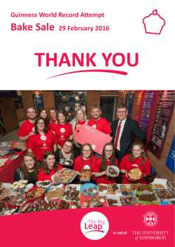 Bake sale newsletter - University of Edinburgh