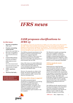 IFRS news: IASB proposes clarifications to IFRS 15