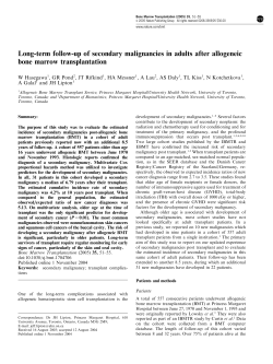 Long-term follow-up of secondary malignancies in adults