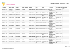 Port Schedules