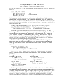 Passing by the passive: ASL impersonal