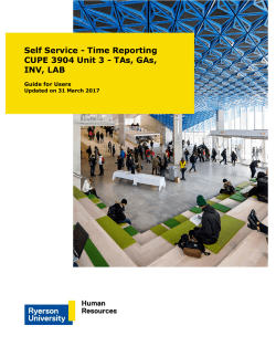 Self Service - Time Reporting CUPE 3904 Unit 3