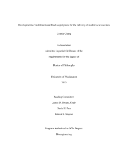 Development of multifunctional block copolymers for the delivery of